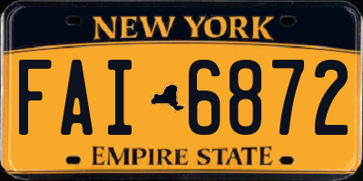 NY license plate FAI6872