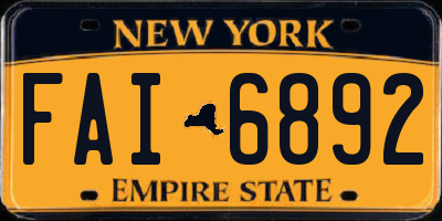 NY license plate FAI6892