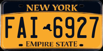 NY license plate FAI6927
