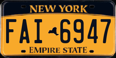 NY license plate FAI6947