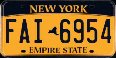 NY license plate FAI6954