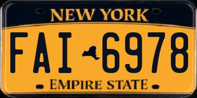 NY license plate FAI6978