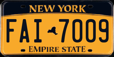 NY license plate FAI7009