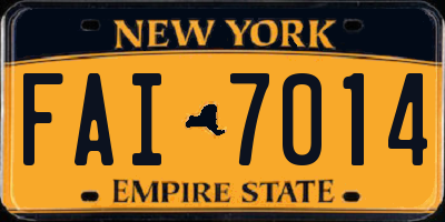 NY license plate FAI7014