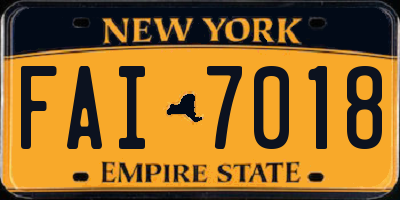 NY license plate FAI7018
