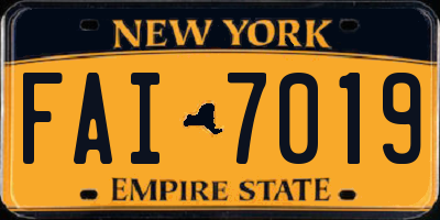 NY license plate FAI7019
