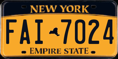 NY license plate FAI7024