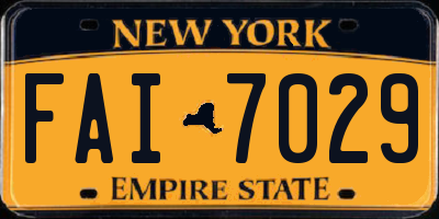 NY license plate FAI7029