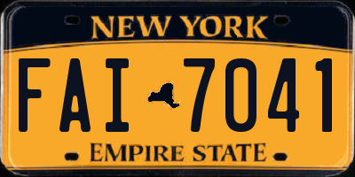 NY license plate FAI7041