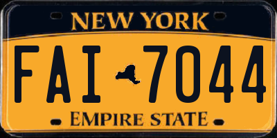NY license plate FAI7044