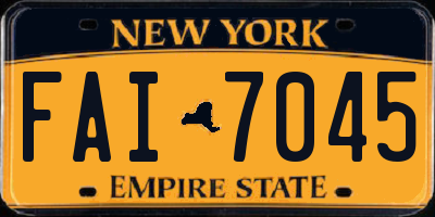 NY license plate FAI7045