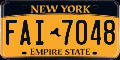 NY license plate FAI7048