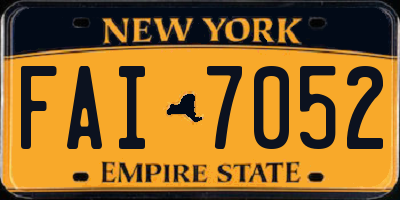 NY license plate FAI7052