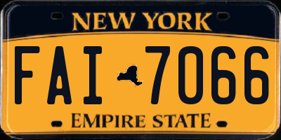 NY license plate FAI7066