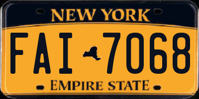 NY license plate FAI7068