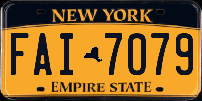 NY license plate FAI7079