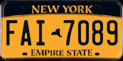 NY license plate FAI7089
