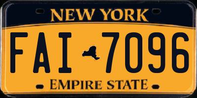 NY license plate FAI7096