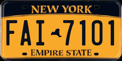 NY license plate FAI7101