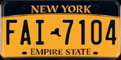 NY license plate FAI7104