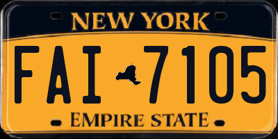 NY license plate FAI7105