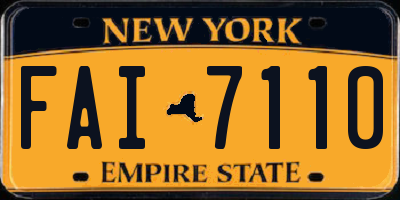 NY license plate FAI7110