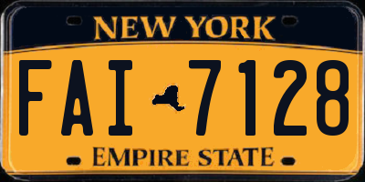 NY license plate FAI7128