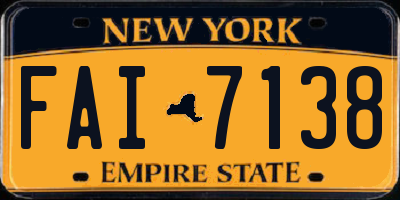 NY license plate FAI7138