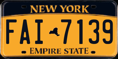 NY license plate FAI7139