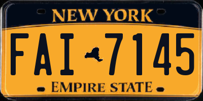 NY license plate FAI7145