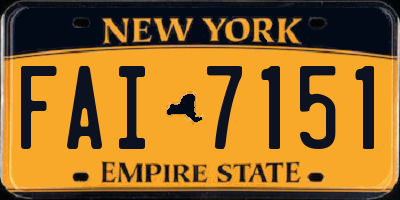 NY license plate FAI7151