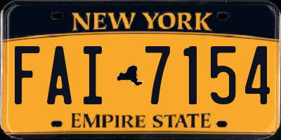 NY license plate FAI7154