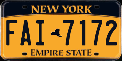 NY license plate FAI7172