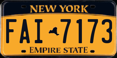 NY license plate FAI7173