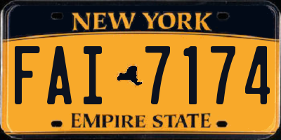 NY license plate FAI7174