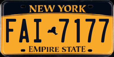 NY license plate FAI7177