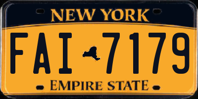 NY license plate FAI7179