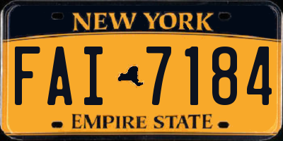 NY license plate FAI7184