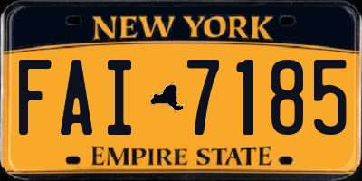 NY license plate FAI7185