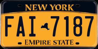 NY license plate FAI7187
