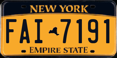 NY license plate FAI7191