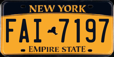 NY license plate FAI7197