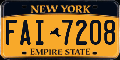 NY license plate FAI7208