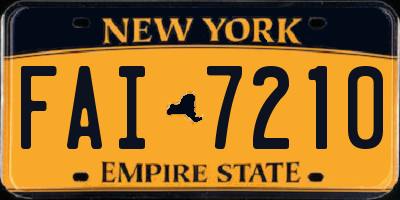 NY license plate FAI7210