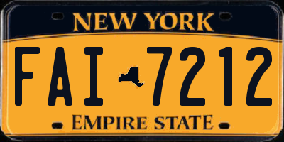 NY license plate FAI7212
