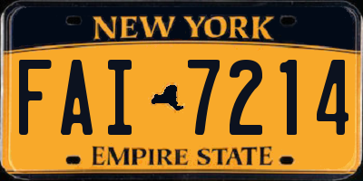 NY license plate FAI7214