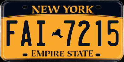 NY license plate FAI7215