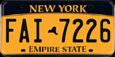 NY license plate FAI7226
