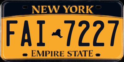NY license plate FAI7227