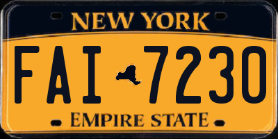 NY license plate FAI7230